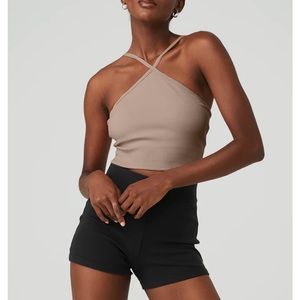 Alo GODDESS RIBBED CROSS CROP TOP size small